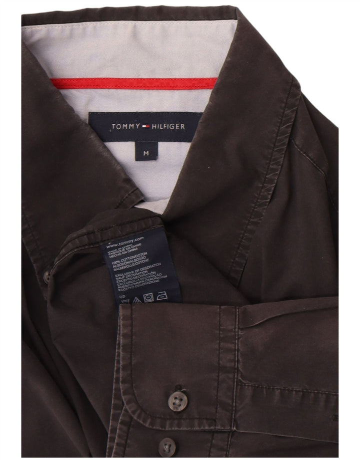 Ανδρικό πουκάμισο Tommy Hilfiger, μεσαίο μαύρο βαμβακερό