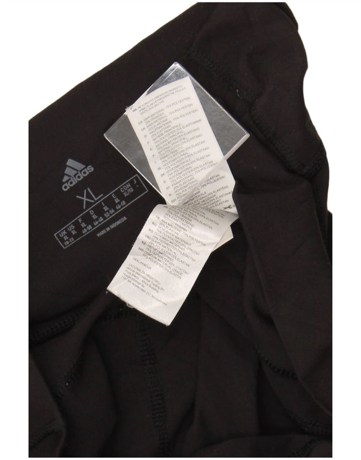 ADIDAS Womens Leggings UK 20/22 XL  Black Polyester