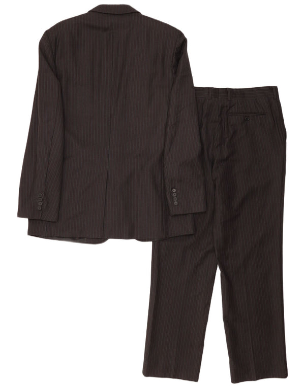 Zara Ανδρική φόρμα 2 κουμπιών EU 52 Large W32 L31 Μαύρη ρίγα μαλλί