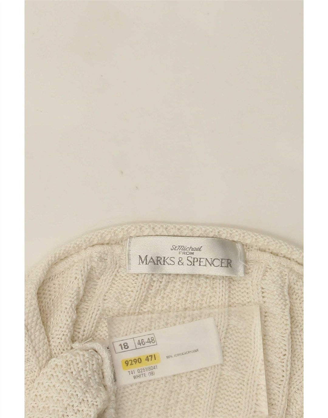 Marks & Spencer Γυναικείο πουλόβερ με ζακέτα UK 18 XL Λευκό