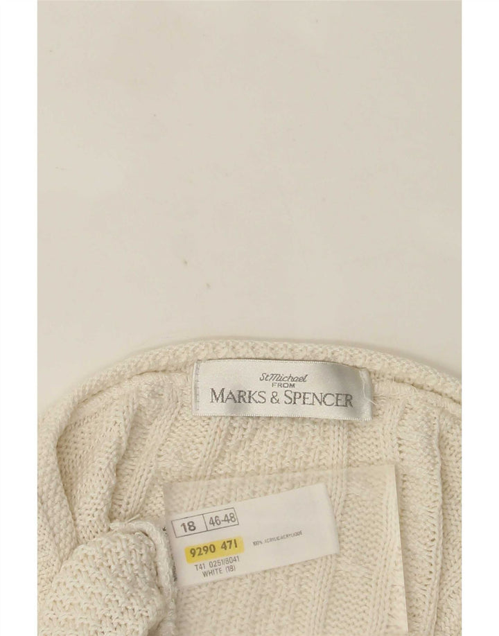 Marks & Spencer Γυναικείο πουλόβερ με ζακέτα UK 18 XL Λευκό