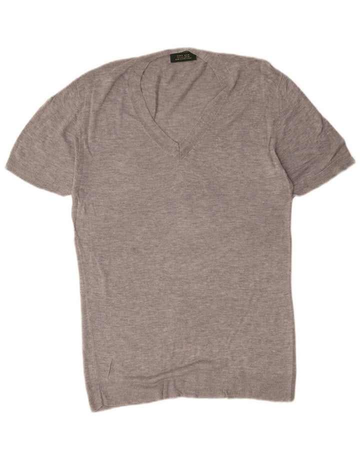 Ανδρικό T-Shirt Zara Top Large Grey Flecked