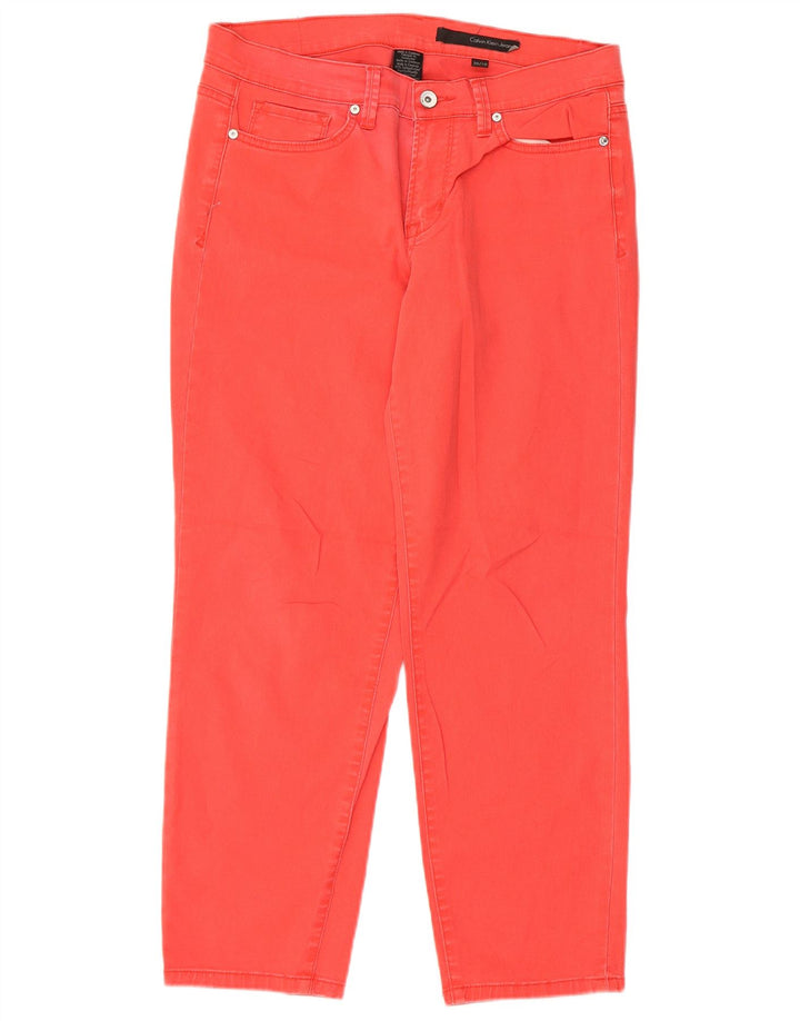Calvin Klein Γυναικείο Slim Fit Cropped Παντελόνι US 10 Medium W30 L26 Red