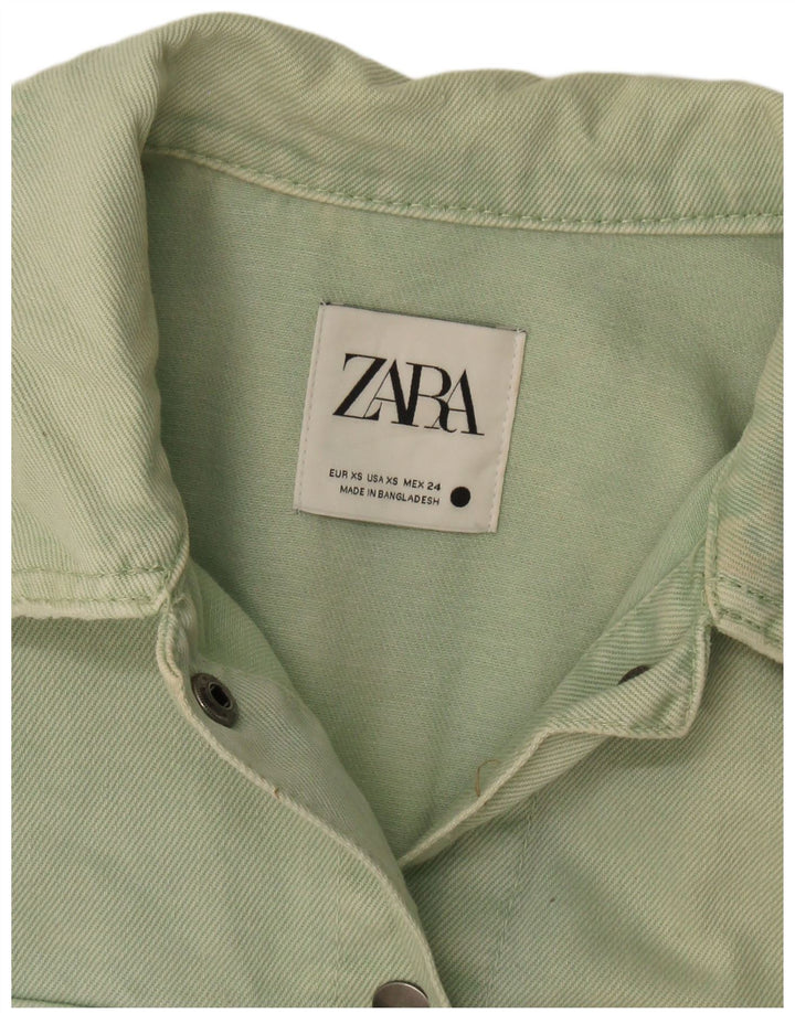 Zara Γυναικείο Τζιν Μπουφάν UK 6 XS Πράσινο