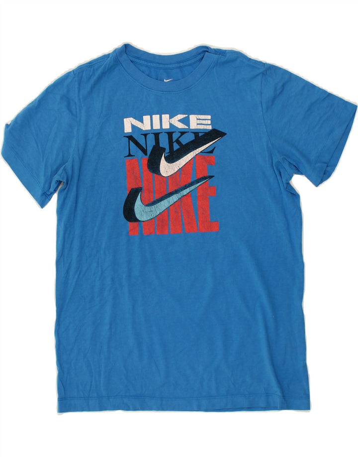 NIKE Boys Graphic T-Shirt Top 12-13 Years Large Blue Vintage Nike and Second-Hand Nike from Messina Hembry 
