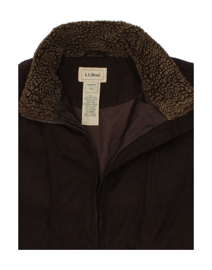 L.L.BEAN Womens Padded Jacket UK 16 Large Brown Polyester Vintage L.L.Bean and Second-Hand L.L.Bean from Messina Hembry 