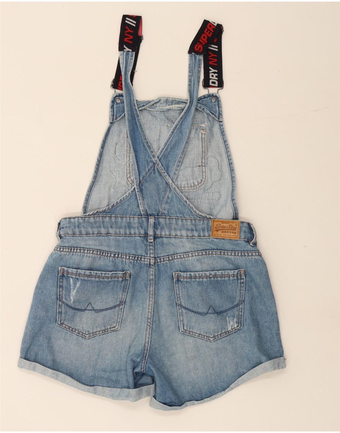 Γυναικείο τζιν σορτς SUPERDRY Distressed Dungarees UK 12 Medium W28 Blue