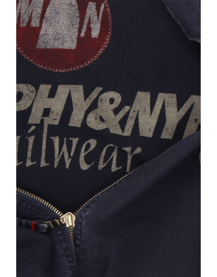 Murphy & Nye Mens Bomber Jacket UK 38 Medium Navy Blue Cotton