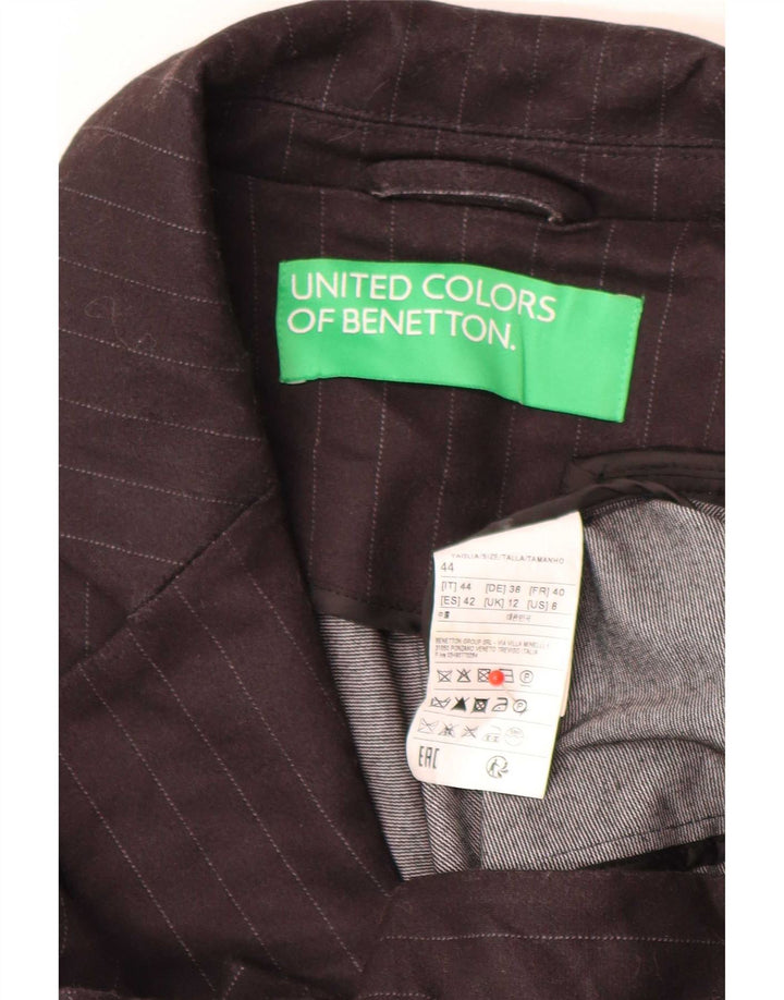 Benetton Γυναικείο σακάκι 1 κουμπιού Blazer UK 12 Medium Black Ride Classic