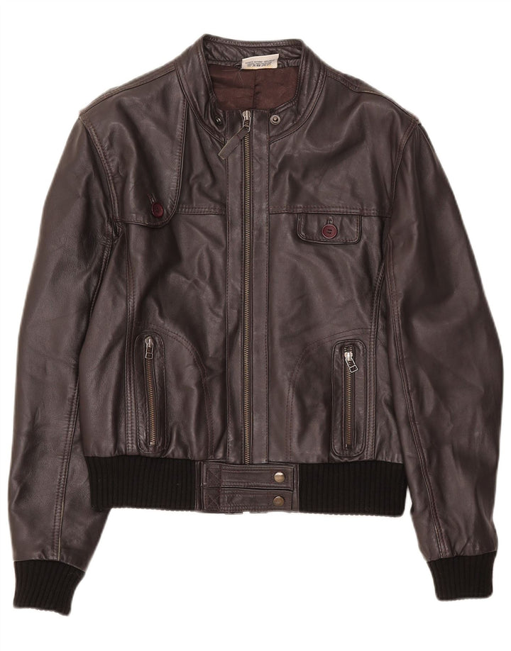 Σε Extenso Γυναικείο Bomber Δερμάτινο Μπουφάν UK 18 XL Brown