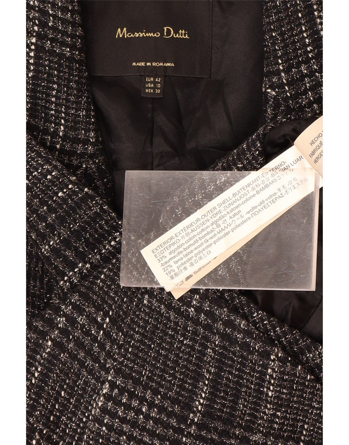 MASSIMO DUTTI Γυναικείο σακάκι EU 42 Large Grey Check Cotton
