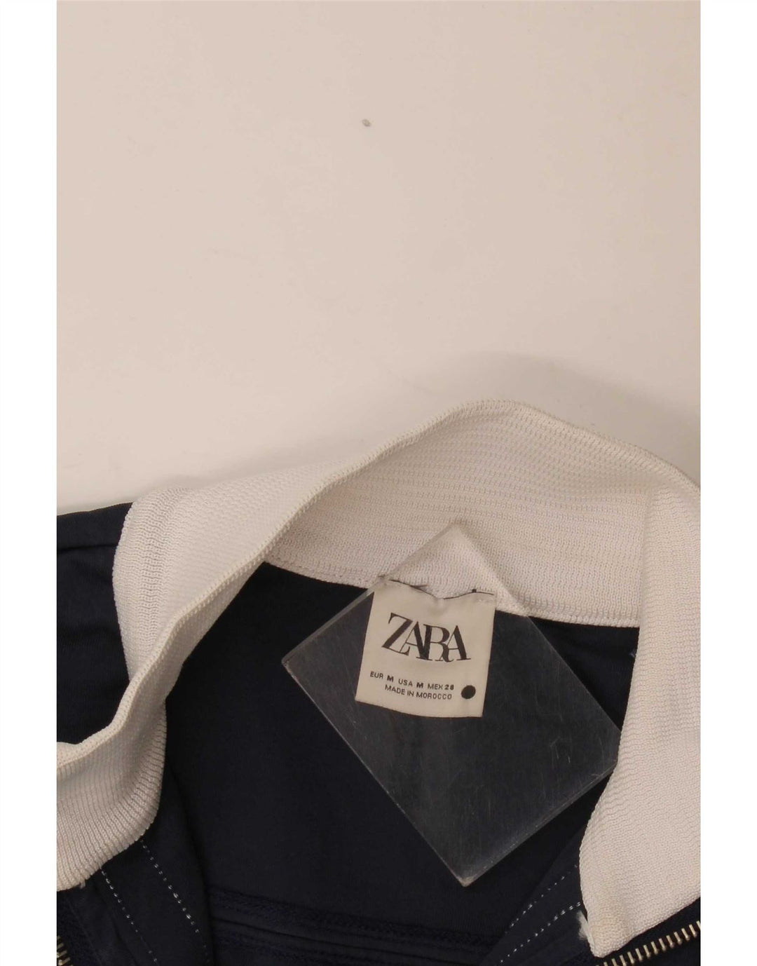 Zara Γυναικεία φόρμα Crop Top Jacket UK 14 Medium Navy Blue Colourblock