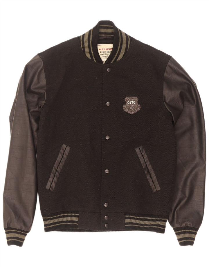 Vintage Ανδρικό Μπουφάν Varsity UK 42 XL Μαύρο νάιλον