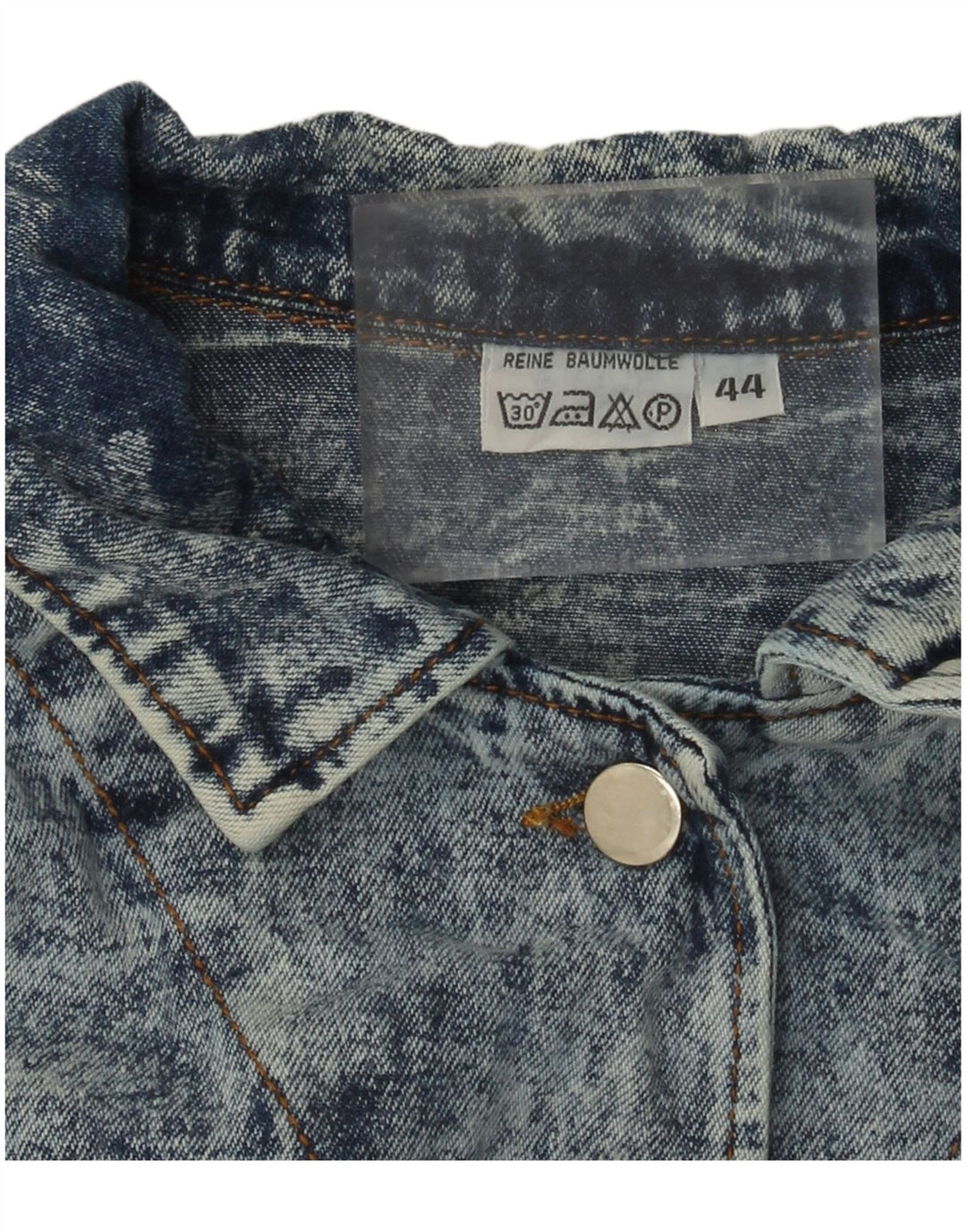 Vintage Γυναικείο Crop Oversized Τζιν μπουφάν IT 44 Medium Blue Cotton