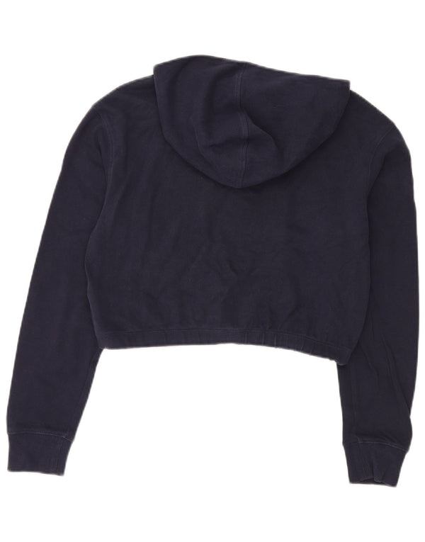 Tommy Hilfiger Γυναικείο Crop Graphic Hoodie Jumper UK 6 XS Navy Blue Cotton