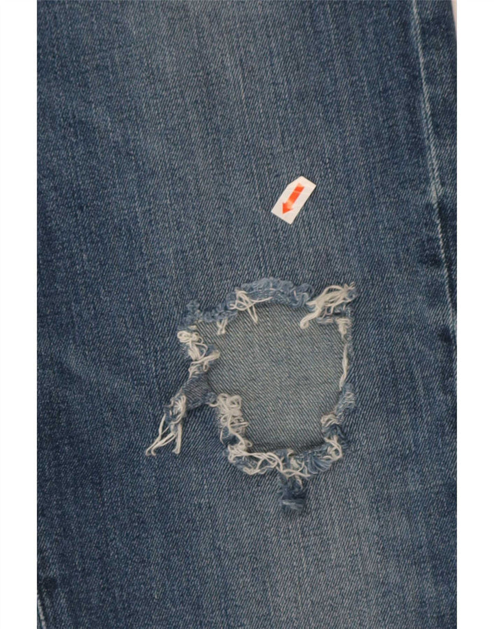 Rifle Mens Distressed Slim Jeans W38 L33 Μπλε βαμβακερό