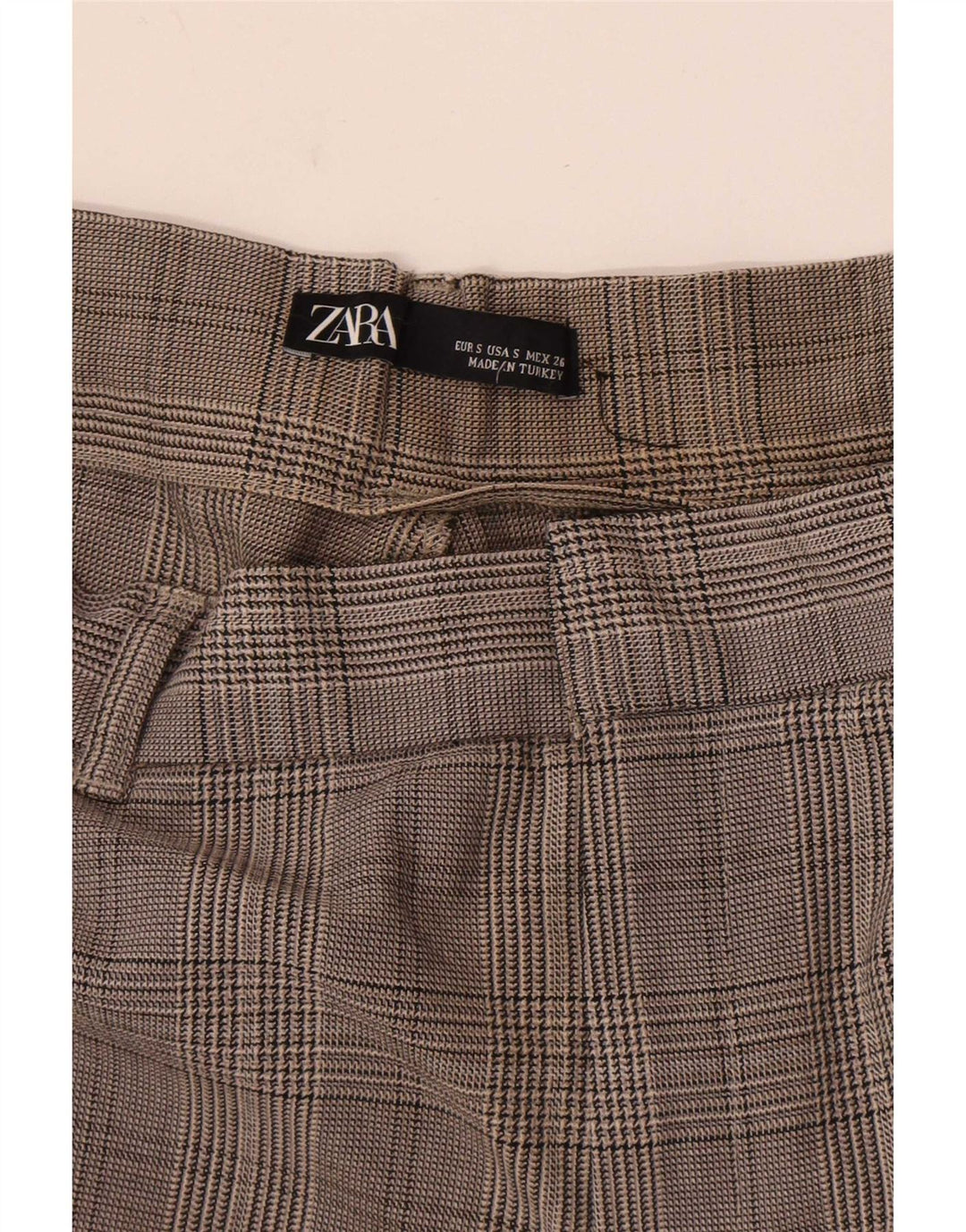 Zara Γυναικείο Slim παντελόνι Chino Small W26 L25 Grey Check