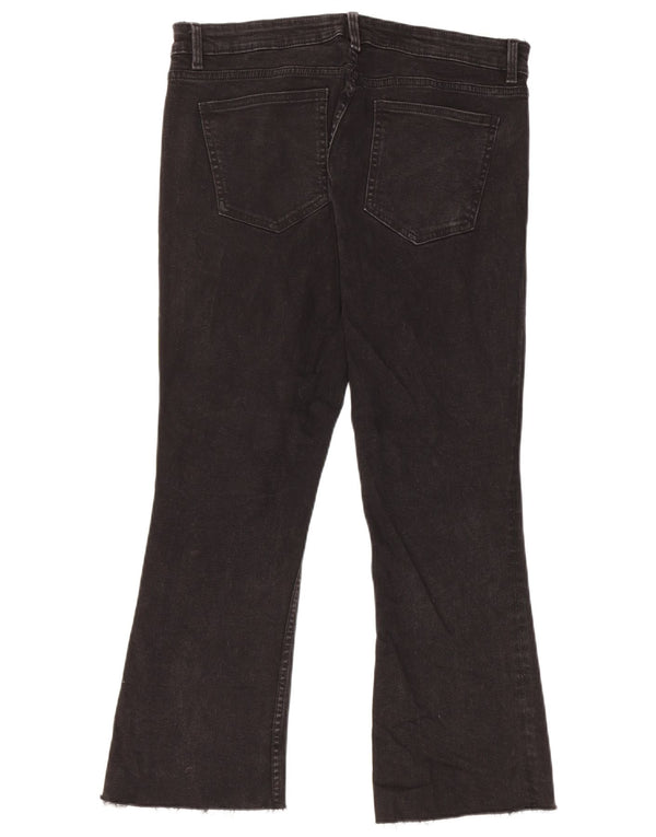 Zara Womens Crop Bootcut Jeans EU 44 XL W34 L24 Μαύρο βαμβακερό
