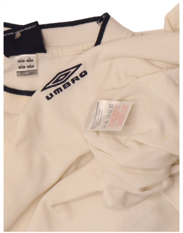 Ανδρικό γραφικό T-Shirt Umbro Top Large Off White Πολυεστέρας