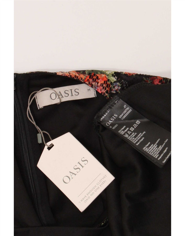 Γυναικείο φόρεμα Oasis A-Line UK 12 Medium Black Floral Polyester