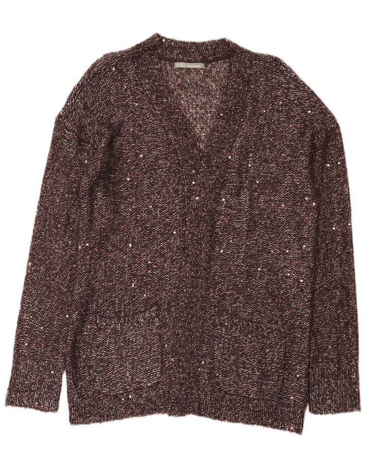 Marks & Spencer Γυναικείο ανοιχτό πουλόβερ UK 18 XL καφέ πολυεστέρας
