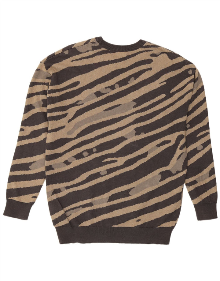 Ανδρικό φούτερ Zara Jumper Μικρό καφέ ριγέ βαμβακερό