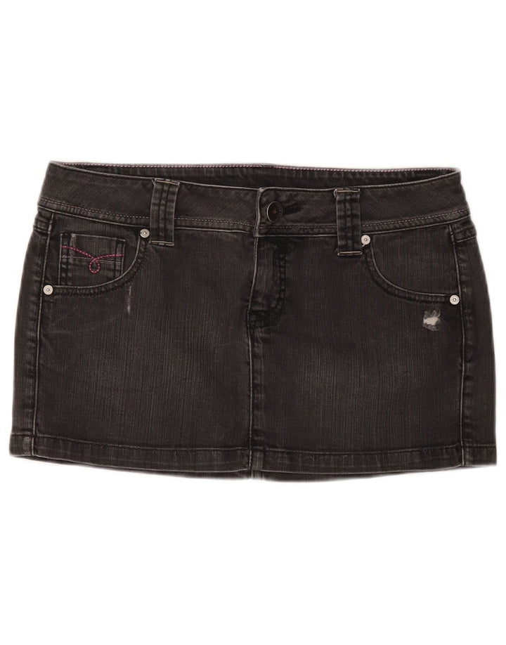 BENETTON Γυναικεία τζιν ταλαιπωρημένη φούστα IT 44 Medium W30 Γκρι βαμβακερή