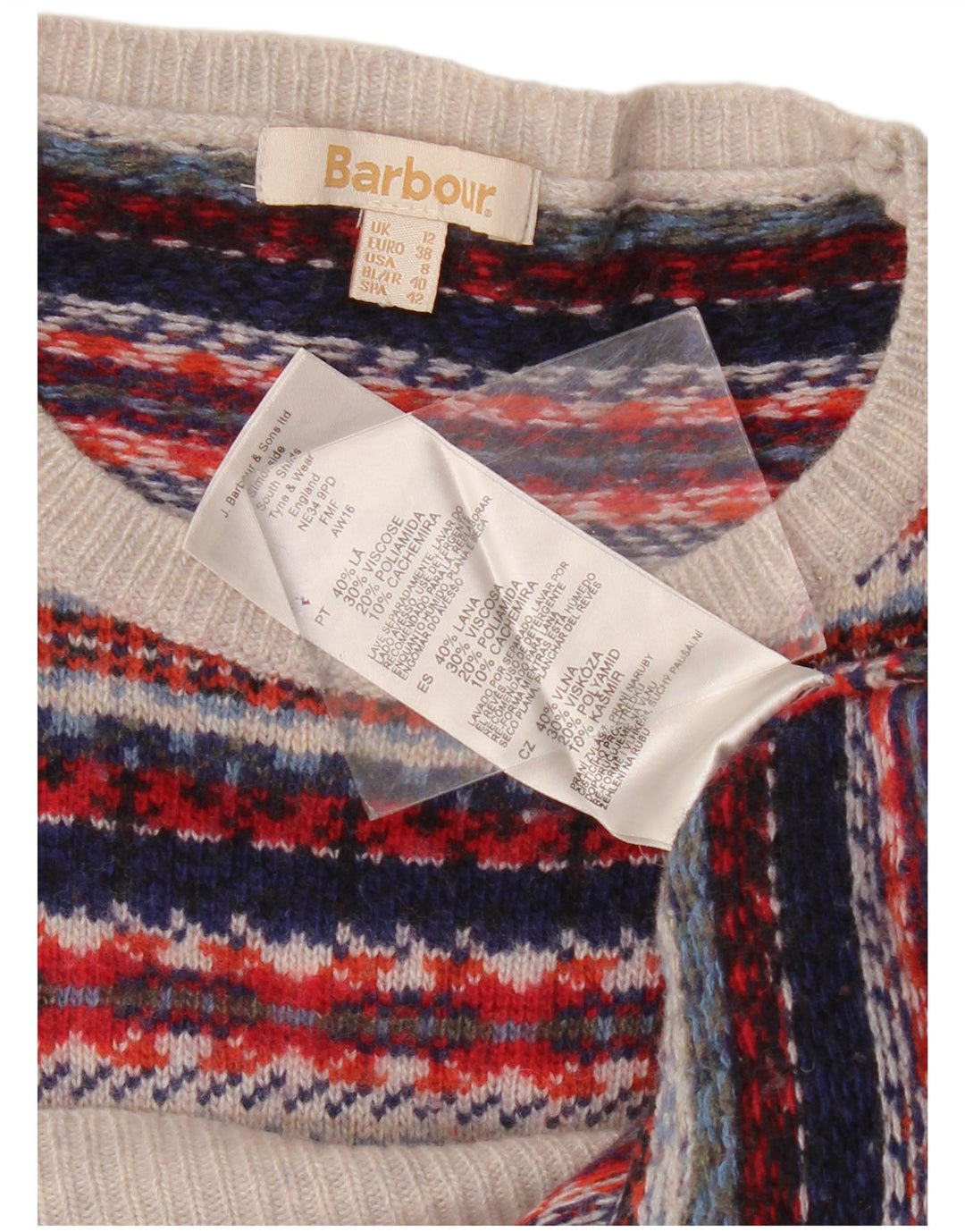 Γυναικείο πουλόβερ Barbour Crew Neck Jumper UK 12 Medium πολύχρωμο