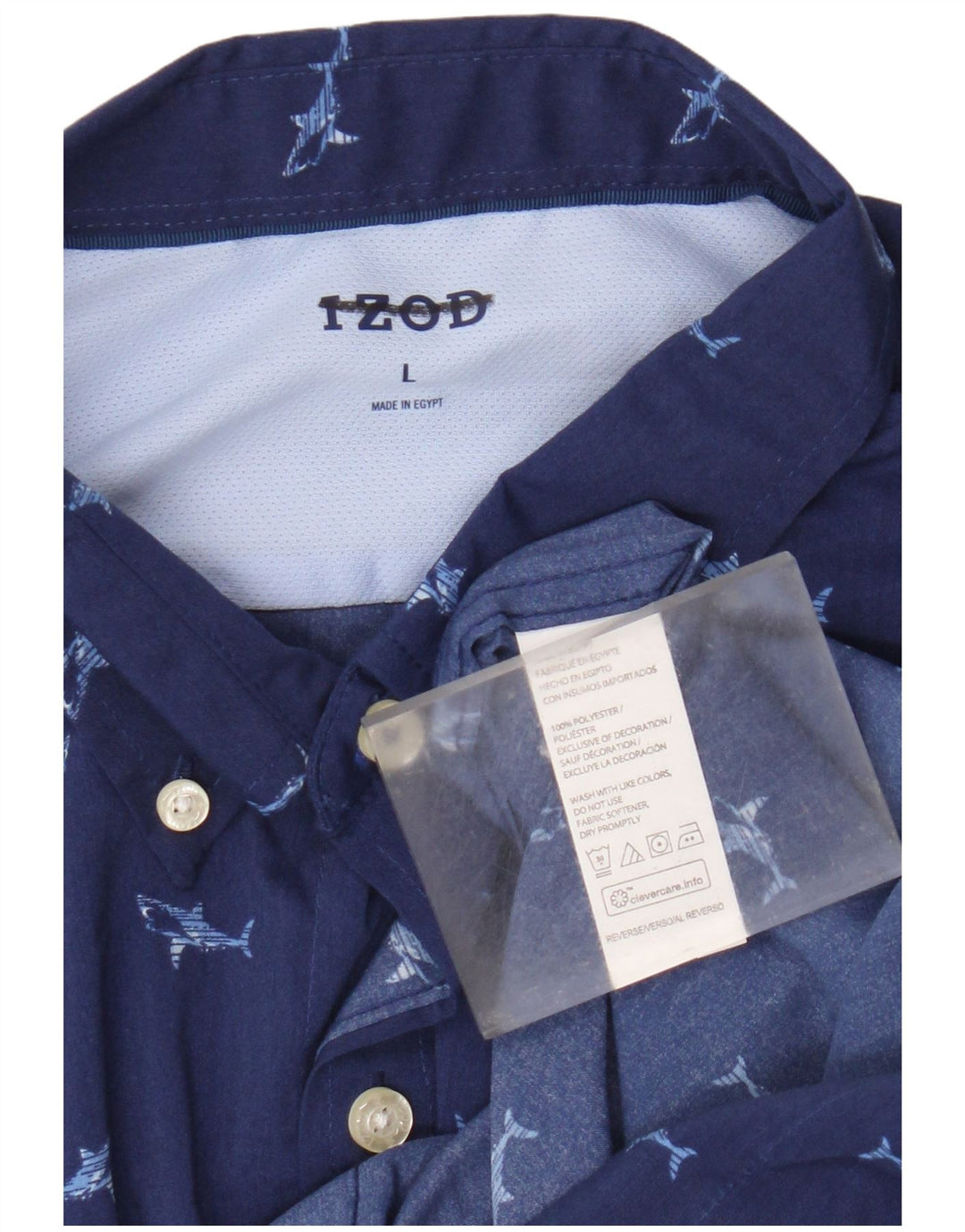 Ανδρικό Izod Abstract μοτίβο κοντομάνικο πουκάμισο μεγάλο μπλε πολυεστέρα