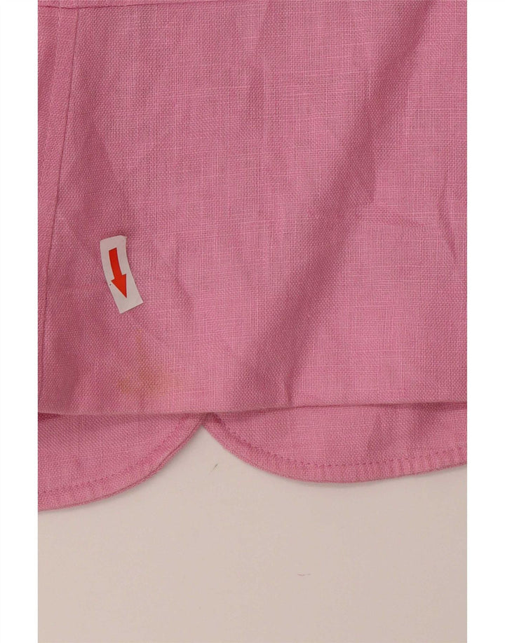 Chaps Γυναικείο Μπουφάν με 4 κουμπιά 3/4 μανίκια Blazer UK 18 XL Ροζ Λινό