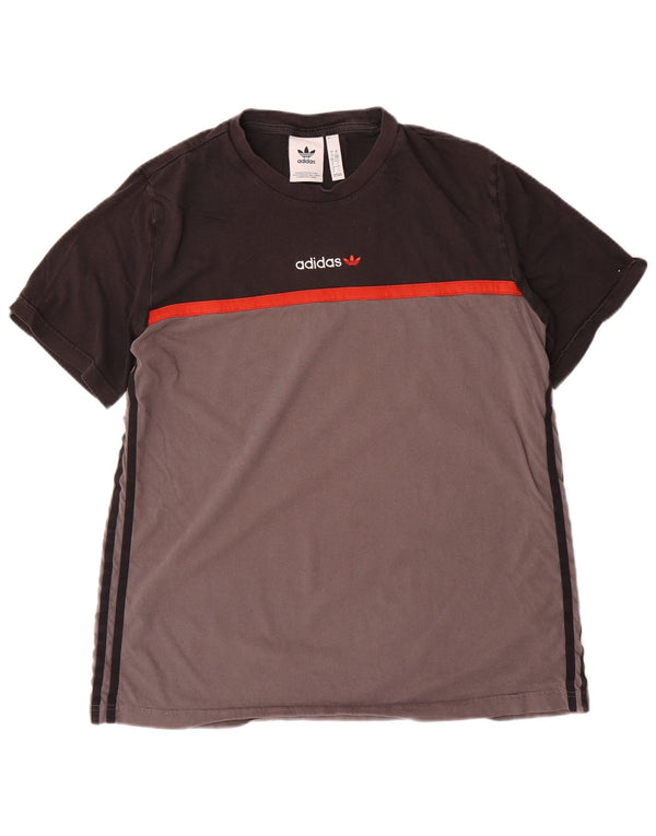 Ανδρικό γραφικό T-Shirt Adidas Top Large Black Colourblock Βαμβακερό