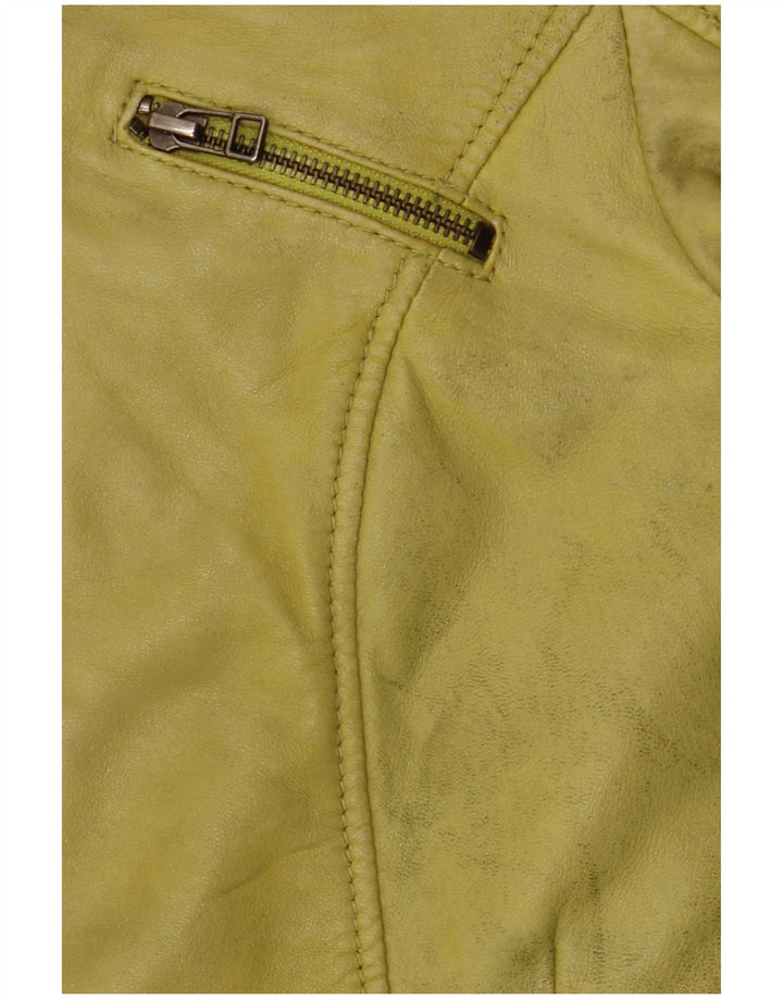 Freaky Nation Γυναικείο Δερμάτινο Μπουφάν UK 10 Small Green Leather