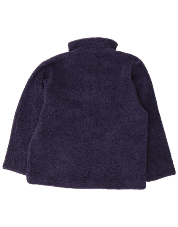 VINTAGE γυναικείο φερμουάρ Fleece Jumper UK 16 Large Navy Blue Fair Isle