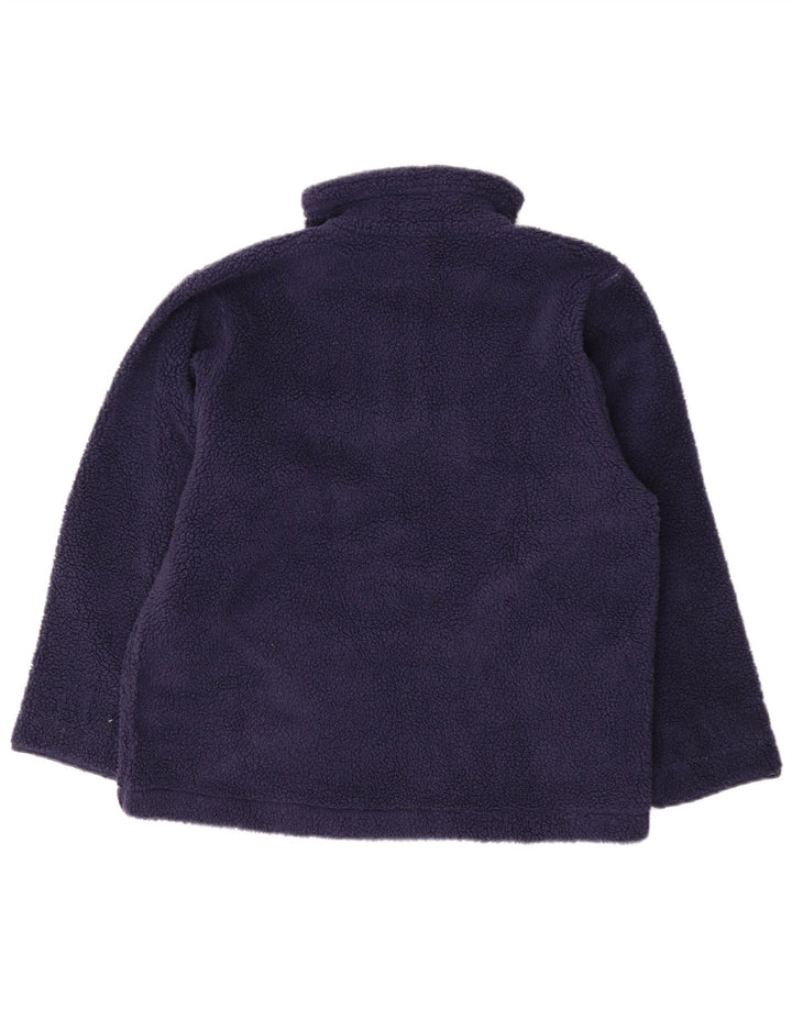 VINTAGE γυναικείο φερμουάρ Fleece Jumper UK 16 Large Navy Blue Fair Isle