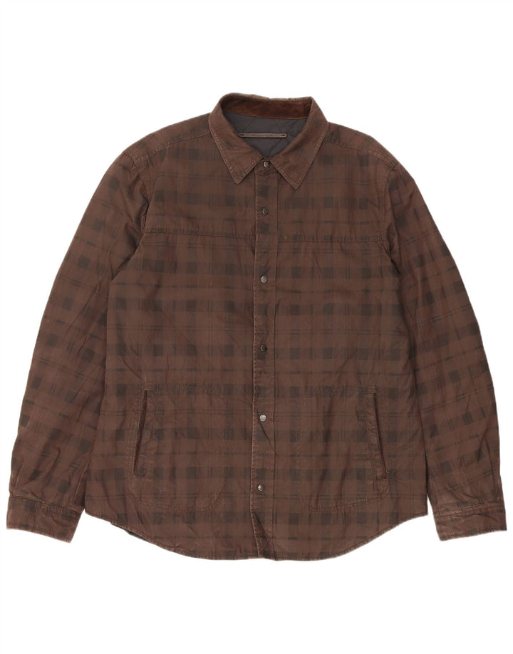 Ανδρικό πουκάμισο Massimo Dutti Reversible 2XL Brown Check Nylon