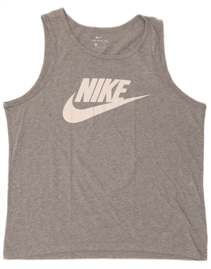 Ανδρικό γραφικό γιλέκο Nike, μεγάλο γκρι βαμβακερό