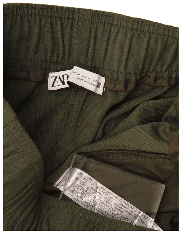 Zara Γυναικείο Joggers Cropped Παντελόνι Medium W28 L25 Khaki Polyester