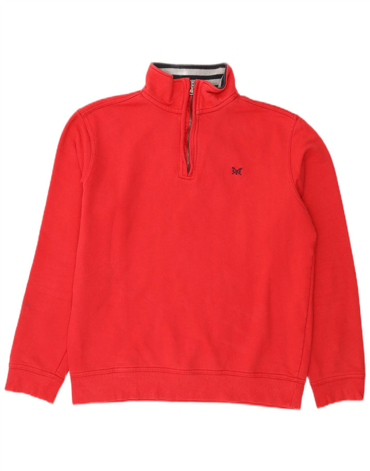 Ανδρικό φούτερ με φερμουάρ Crew Clothing, μεσαίο κόκκινο βαμβακερό