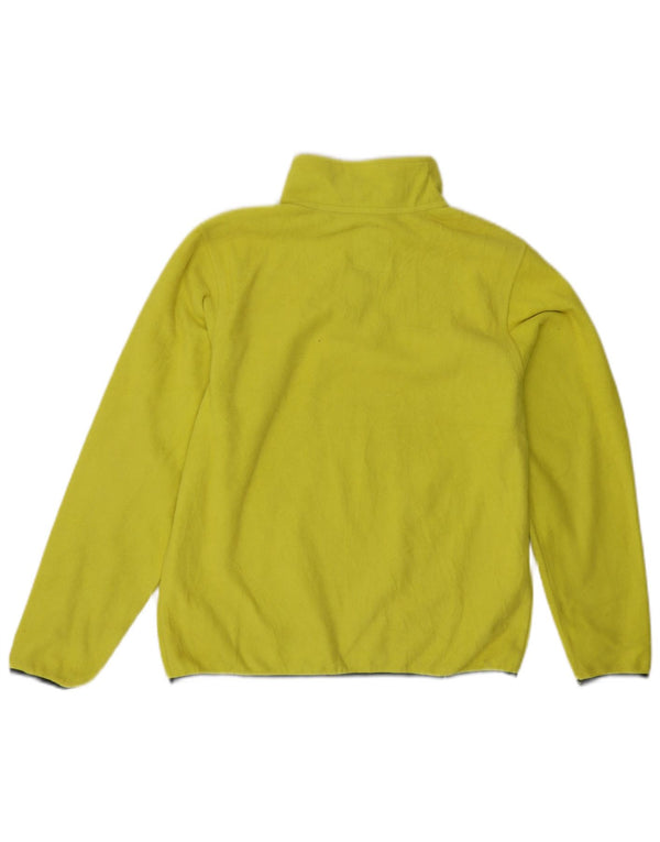 Nautica Womens Zip Neck Fleece Jumper UK 14/16 Large Yellow Polyester