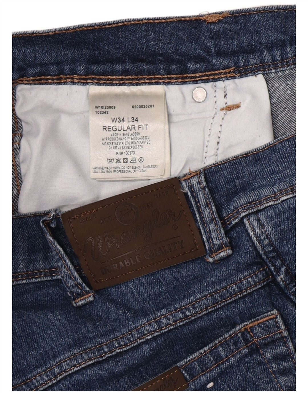 Ανδρικό τζιν ίσιο Wrangler Regular Fit W34 L34 Μπλε βαμβακερό