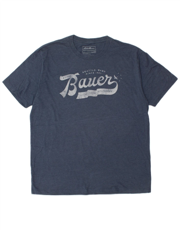 Ανδρικό γραφικό μπλουζάκι EDDIE BAUER Τοπ μεγάλο μπλε βαμβακερό