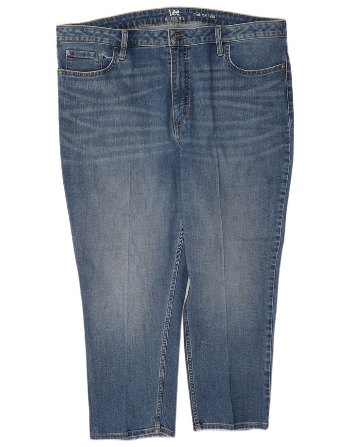 Lee Womens Raiders Mid Rise Capri Jeans W38 L23 Blue