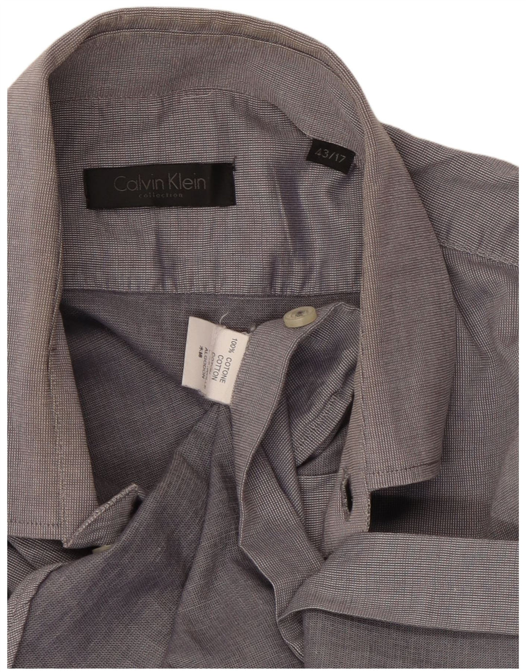 Ανδρικό πουκάμισο Calvin Klein Νούμερο 43 17 XL Γκρι βαμβακερό