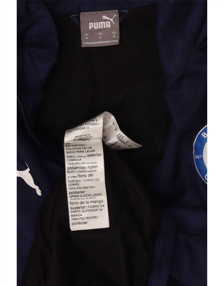 Puma Ανδρικό μπουφάν βροχής με κουκούλα UK 38 Medium Navy Blue Colorblock Nylon