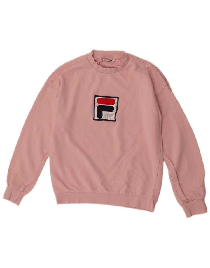 Fila Γυναικείο Φούτερ γραφικό Jumper UK 14 Μεσαίο Ροζ Βαμβακερό