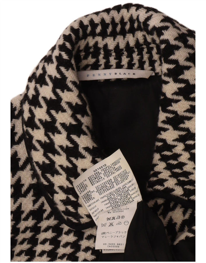 Penny Black Γυναικείο Πανωφόρι UK 10 Small Black Houndstooth Wool