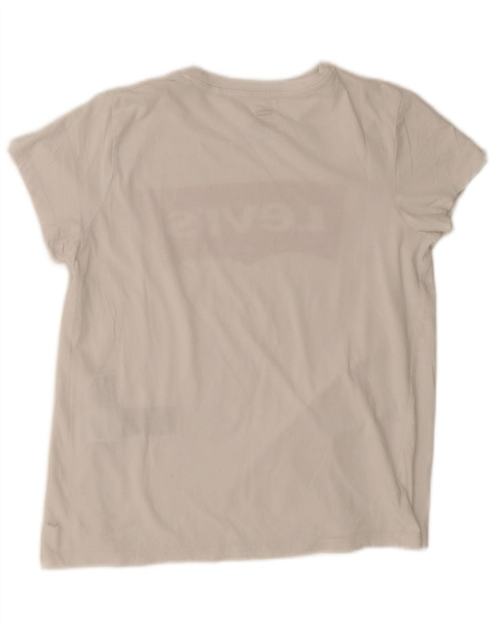 Γυναικείο γραφικό μπλουζάκι Levi's Top UK 12 μεσαίο λευκό βαμβακερό