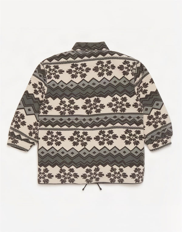 Vintage Ανδρικό Fleece Jacket UK 42 XL White Fair Isle