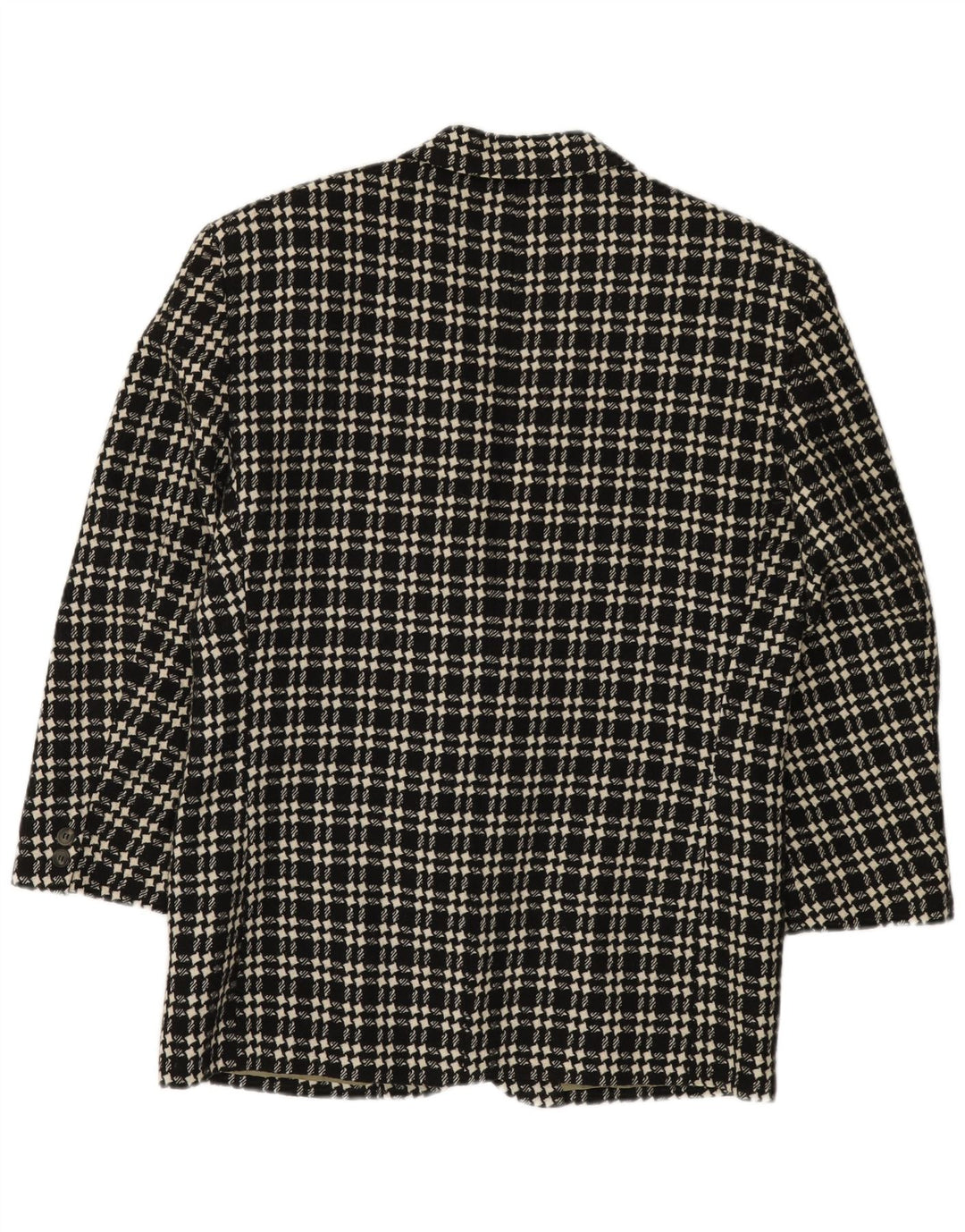 VINTAGE Ανδρικό σακάκι σακάκι με 3 κουμπιά IT 48 Μεσαίο μαύρο Houndstooth μαλλί