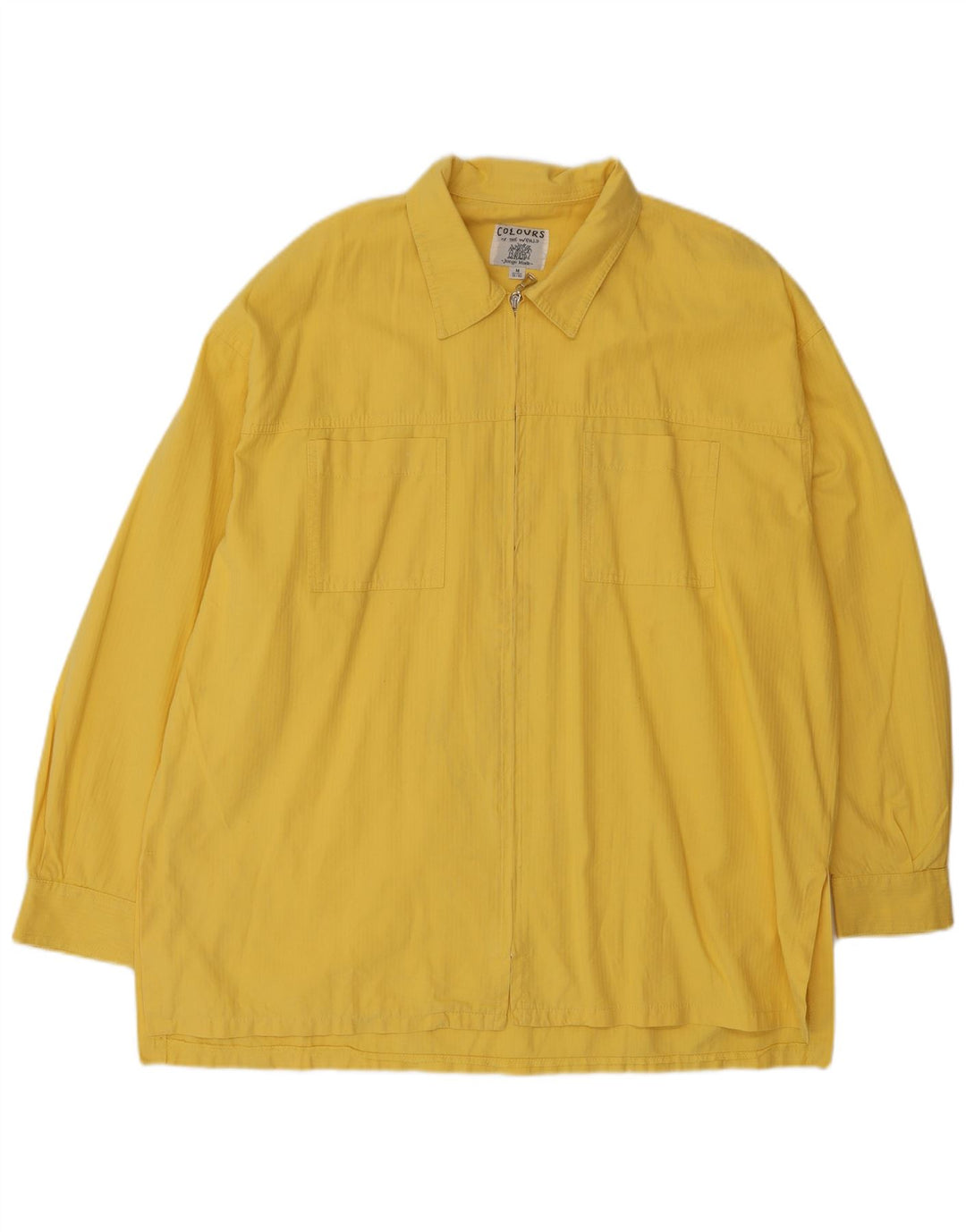 Vintage Ανδρικό πουκάμισο Full Zip Μέγεθος 38/40 Μέτριο κίτρινο βαμβακερό